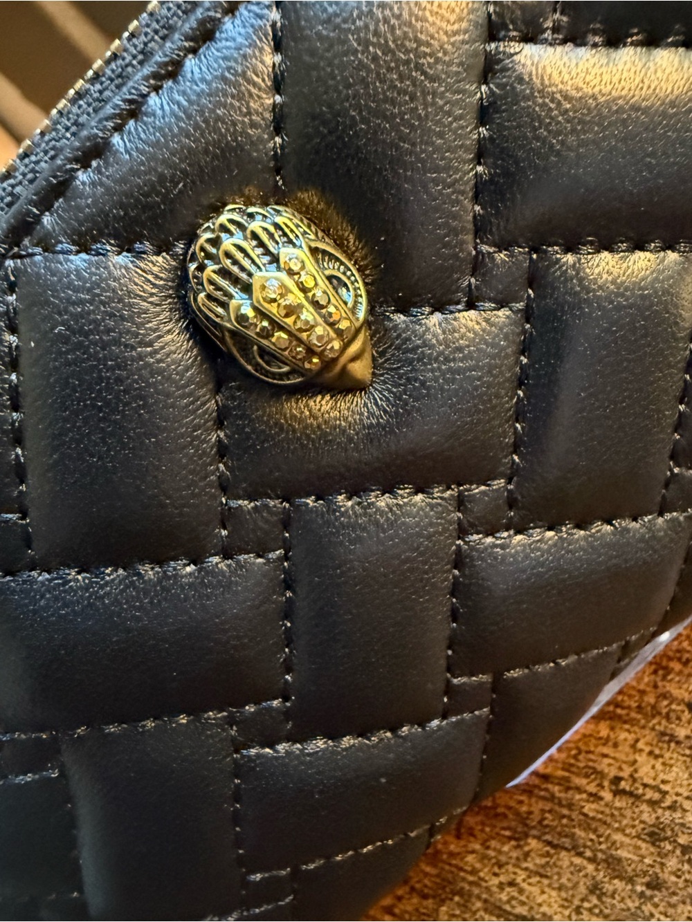 NWOT Kurt Geiger Black Quilted Wallet with Gold Emblem - Picture 2 of 4
